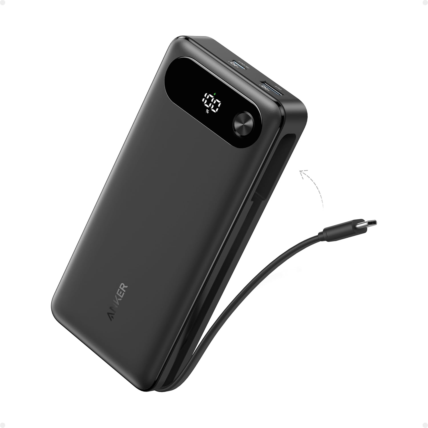 Anker Power Bank 20K (87W, Built-In USB-C Cable)